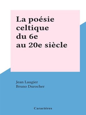 cover image of La poésie celtique du 6e au 20e siècle